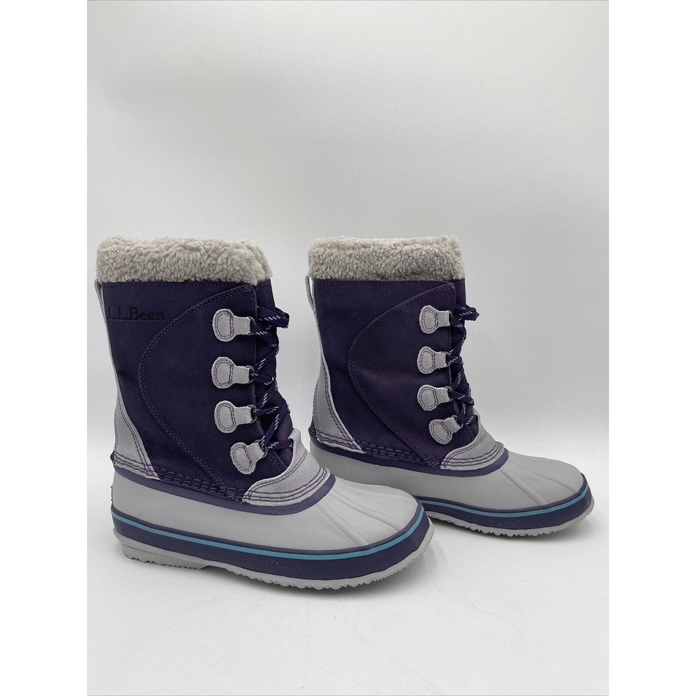 Women's L.L.Bean Snow Boots, Suede Purple Night/Pewter Size 8M